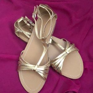 Forever21 gold ankle strap sandals